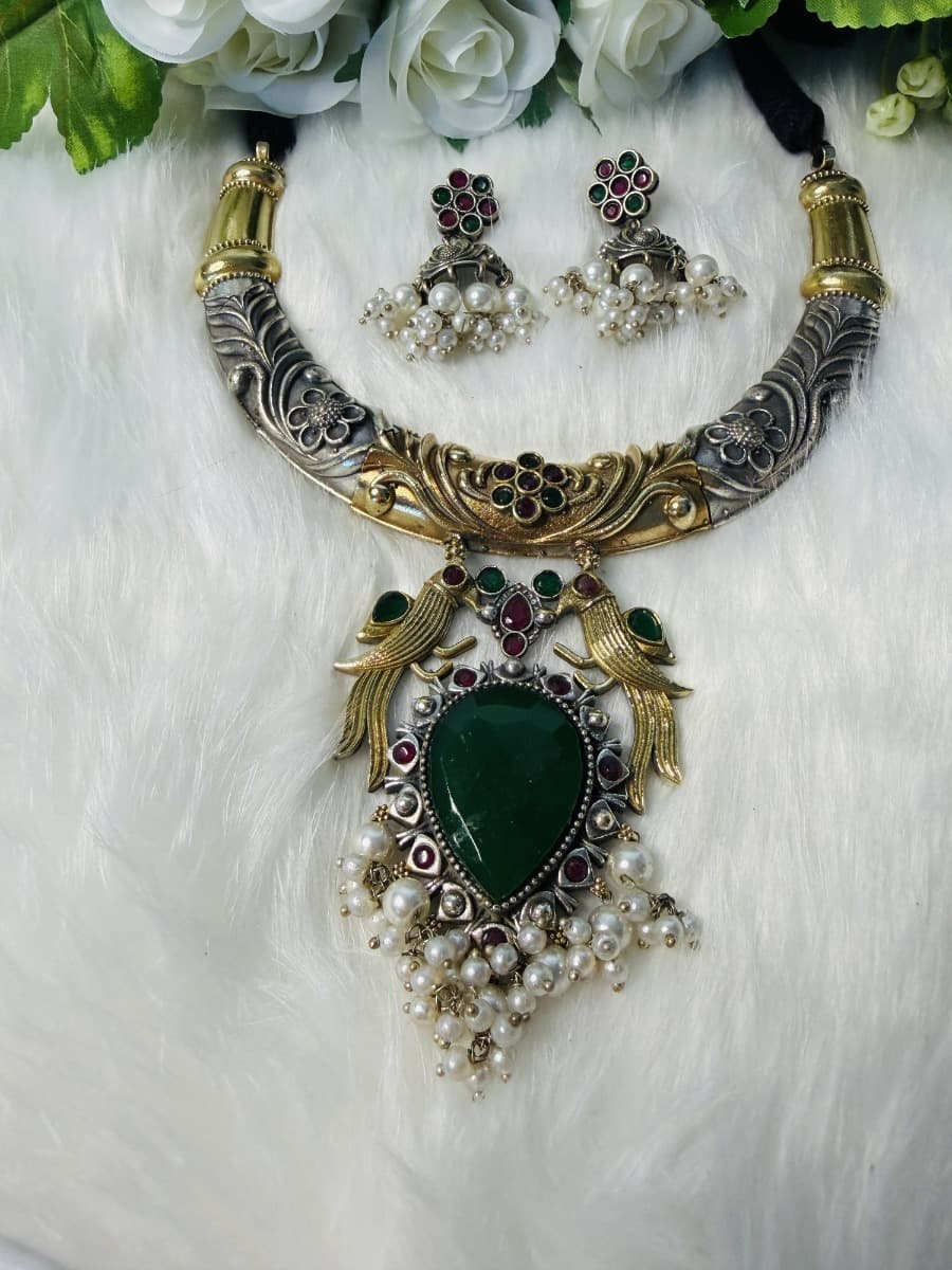 Oxidized Silver Jhumka