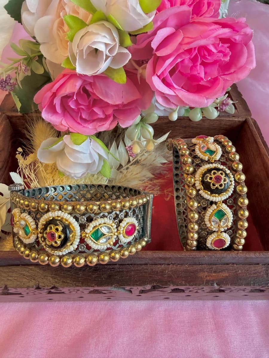 Pachi Kundan Bangles 003 view 2