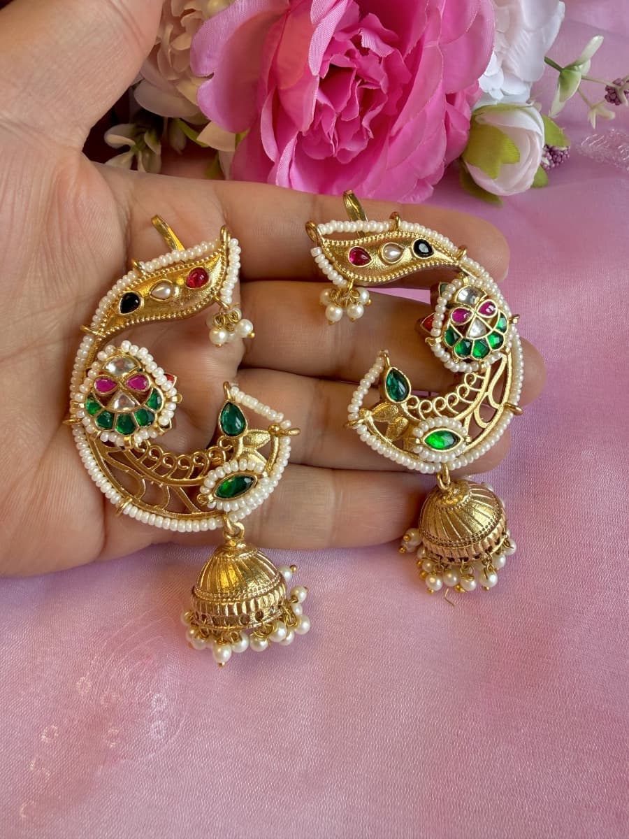 Pachi Kundan Ear Cuff